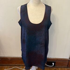 gnw burgundy blue sleeveless top Size M EUC